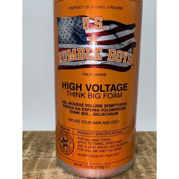 US Rumble Boys High Voltage Think Big Foam Gel Mousse Volumizing‎ Hair Styling - Picture 3 of 6